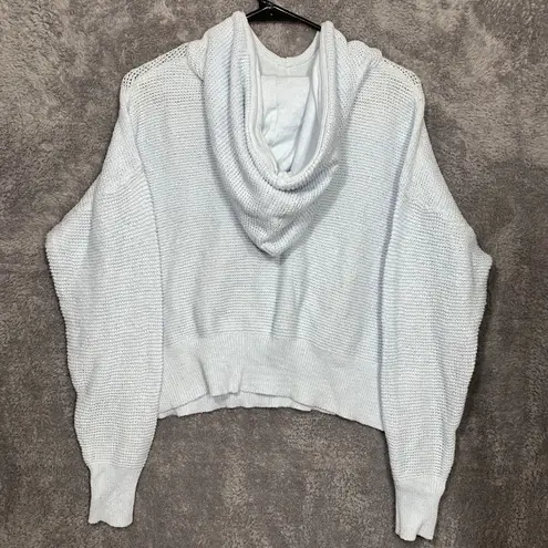 All in Motion Women’s Knit Hoodie Sweater Light Blue Pullover Long Sleeve Size X