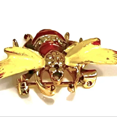 American Vintage Bumble Bee BROOCH PIN 1.5" Enameled Gold & Yellow Winged Jewelry Vintage Jewelry