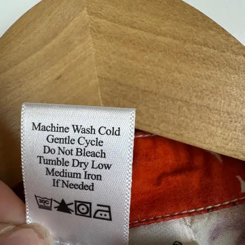 Coldwater Creek Floral Button Front Jacket Large Colorful Boho Cotton Artsy