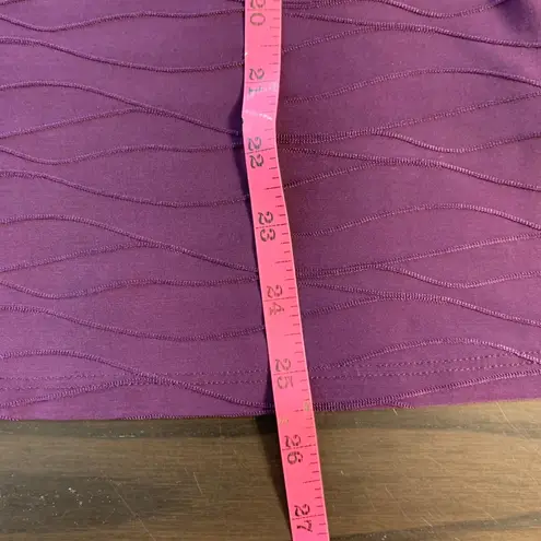 Susan Lawrence Purple Textured V Neck 3/4 Sleeve Top Women's Small Whimsigoth