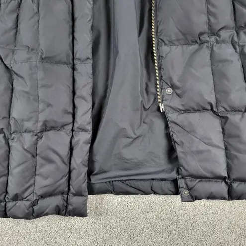 Eddie Bauer  Womens Long Puffer Jacket M Black Premium Goose Down Quilted Hooded