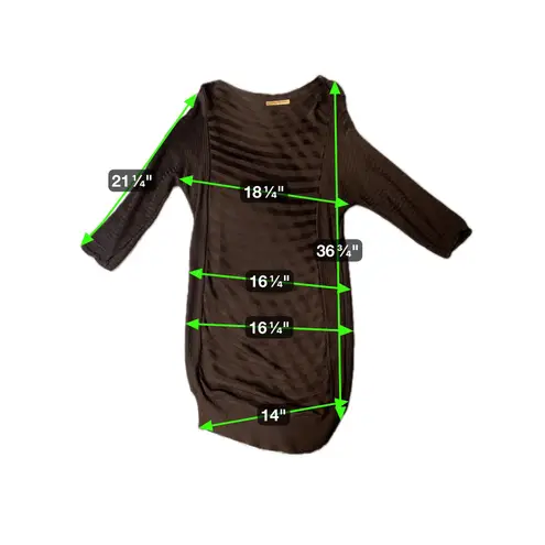 Balenciaga Paris Knit Dress Long Sleeve Sheer Stripe Dark Black Size 38 size S