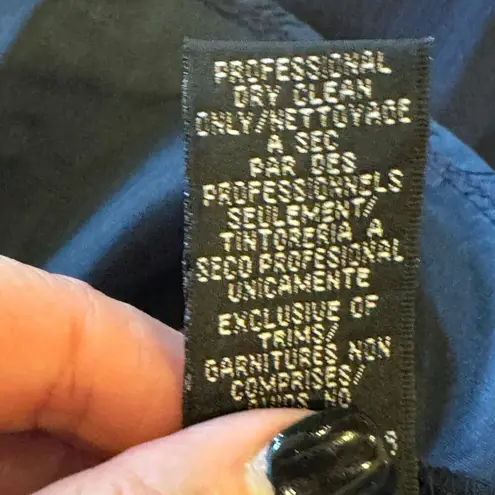 Monique Lhuillier ML Dress Women 6 Navy Blue Chiffon Pleated Fit And Flare Gown