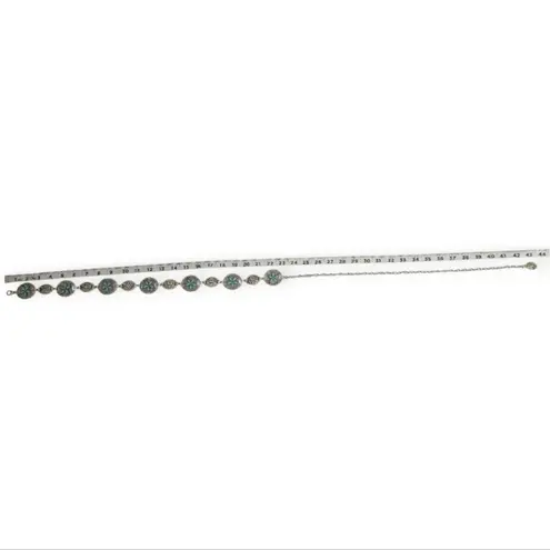 Turquoise Silver Color Vintage Carved Flower Style, Waist Chain Belt