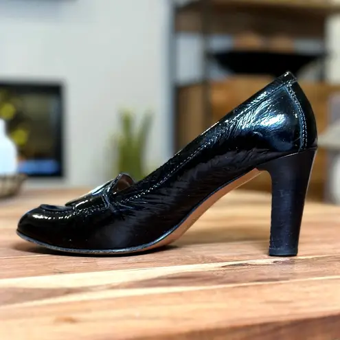 Coach  | US 9.5 B | HANAH Gold Lined Black Patent Leather Pump 3-inch Heel A3848