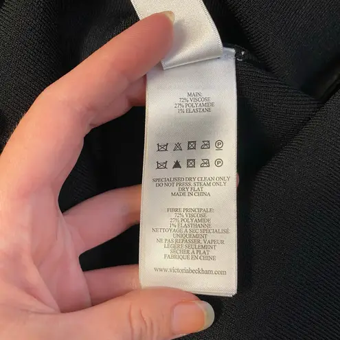 Victoria Beckham Victoria Beckham Black Scalloped Strap Mini Dress Size 2