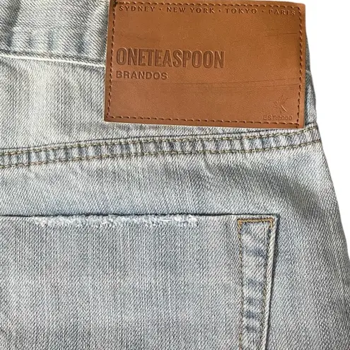 One Teaspoon  Brandos Denim Cutoff Shorts Women’s Size 26 Light Wash Distressed