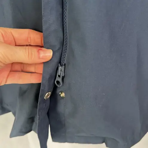Travel Smith Navy Blue Double Zipper Duster Trench Jacket Windbreaker Size MD Size M
