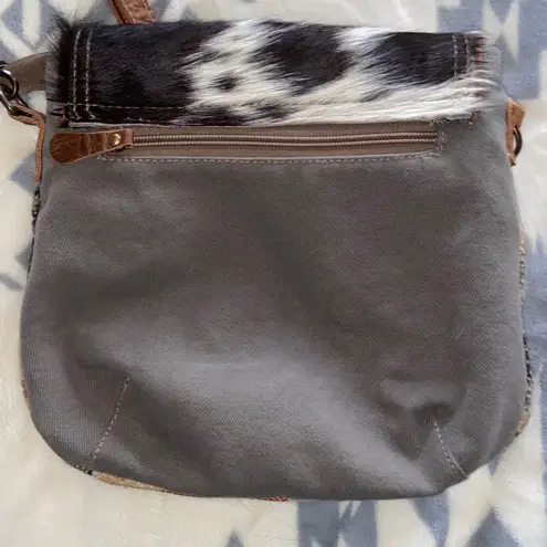 COW HIDE FUR SOUTHWEST MYRA BAG Shoulder or Crossbody EUC Black