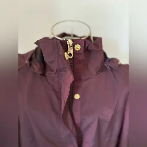 Cole Haan  wine colored hooded rain jacket