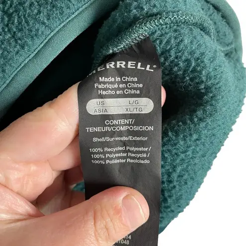 Merrell Women’s Sherpa Fleece Full Zip Jacket in Dark Green Size XL