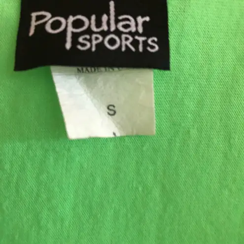 Popular Sports Womens Tank Top LOVE KEY WEST Green Size Small Fringed Crop Top