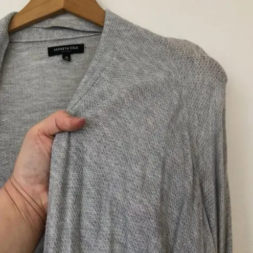Kenneth Cole NEW YORK Gray Open Front Lightweight Long Cardigan Sweater Medium