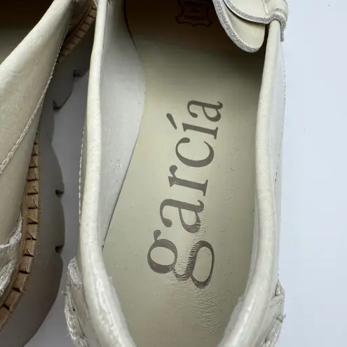 Pedro Garcia Sebas Lug Loafers Women's Shoes Cream Lug Sole Chunky Size 40 US 10