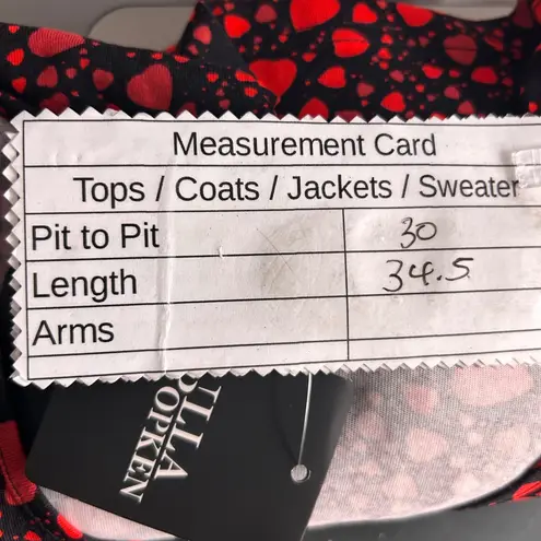 Ulla Popken Womens Tunic Top Size 28/30 Heart Dark Romantic Valentines Oversized Red