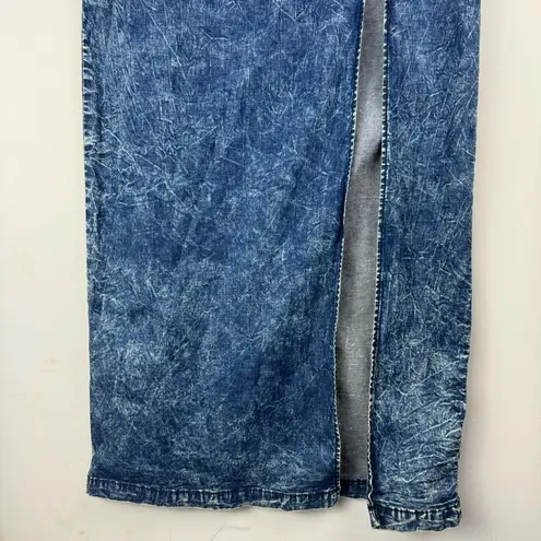 Judy Blue Denim Midi Maxi Skirt Sz 1XL Acid Wash Stretch High Slit A Line