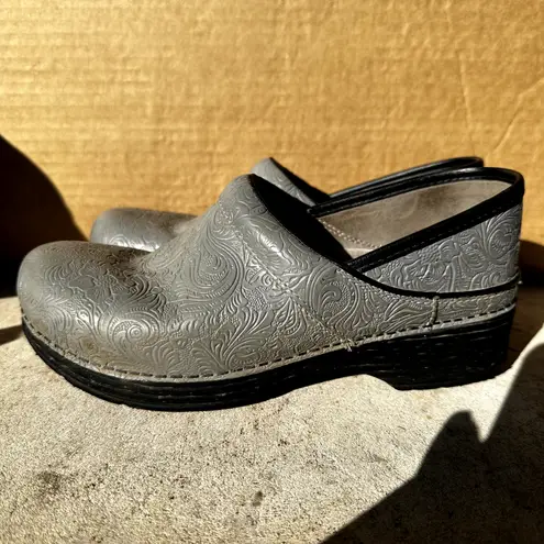 Dansko Professional Tooled Clog Leather Anti-Fatigue Rocker Round Toe Gray 7.5