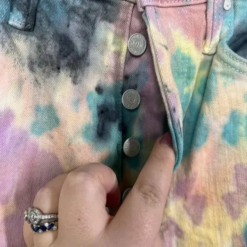 Mother Superior The Tripper Swirling Secrets Tie Dye Crop Jeans Size US 26 Blue