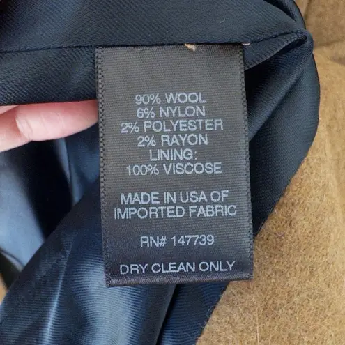 M. Martin New York Camel Wool Blend Button Front Coat, Size S, Made in USA Brown - Image 8