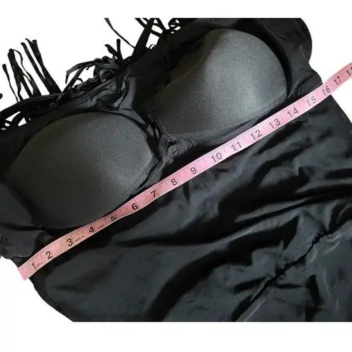Swimsuits For All Fringe Bandeau One Piece Black Size 16