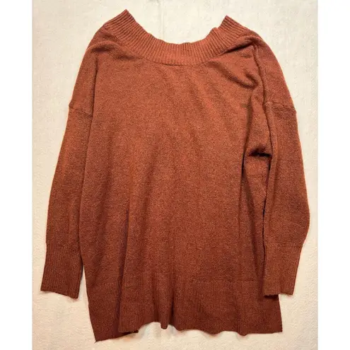 a.n.a  V-Neck Sweater Long Sleeve Cherry Mahogany Copper Brown Womens Size 2X NWT