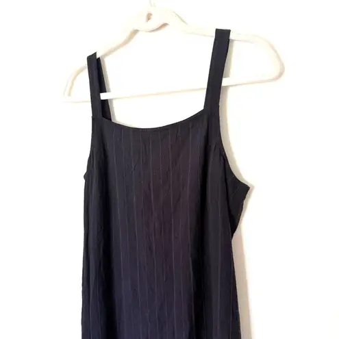 Eddie Bauer VTG 90s  Sleeveless Pinstripe Black Maxi Tank Dress Sz 8 (runs small)