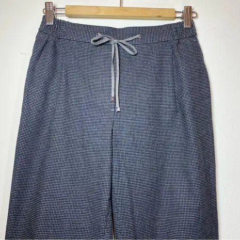 Massimo Dutti Straight Leg Houndstooth Pull-On Trouser Pants Grey/Black Sz 4