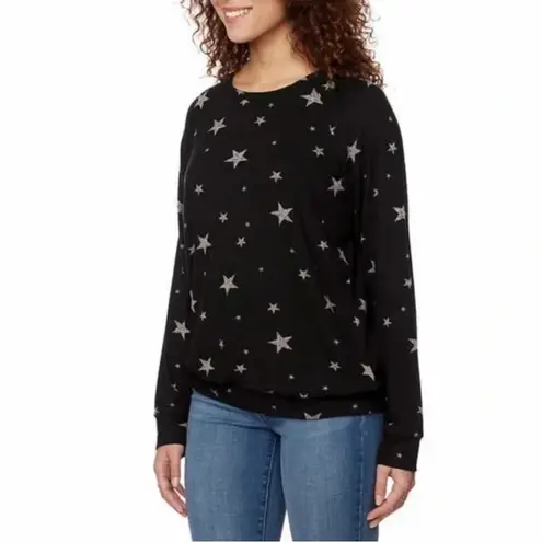 Buffalo David Bitton black crew neck sweater with stars, size M - Image 3