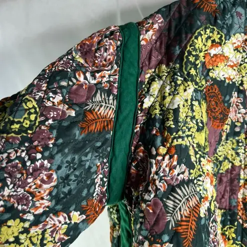 Source Unknown Quilted Reversible Boxy Puff Jacket Maximalist Floral & Green Size XL