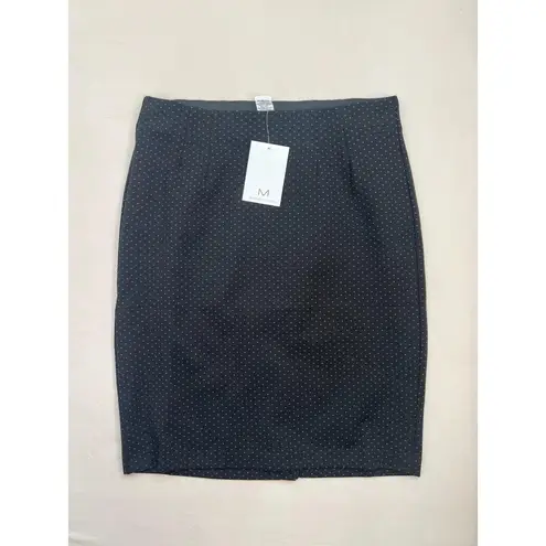 Magaschoni M Skirt Womens Size L Black White Knit Pencil Classic Pull On