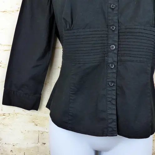 Cinch Opera Y2K Vintage Button Front Shirt Womens S Black Waist  ¾ Sleeves