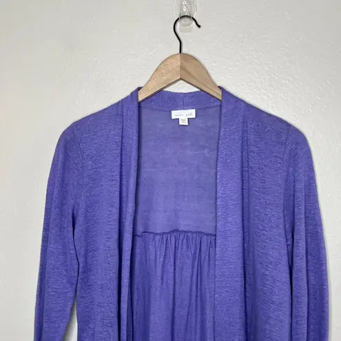 J.Jill Love Linen Transitional Open Front Light Weight Purple Cardigan XS Petite