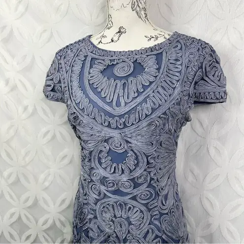 JS Collections SOUTACHE Ribbon Lace Mesh Stretch Sheath Dress Size 10