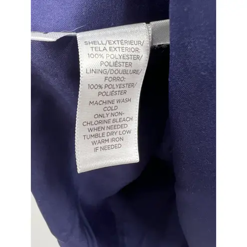 Loft Ann Taylor  Navy Blue Floral Print Short Sleeve Shift‎ Dress Size Small