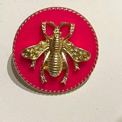Statement Bee Gold and Pink Stud Earrings NWT