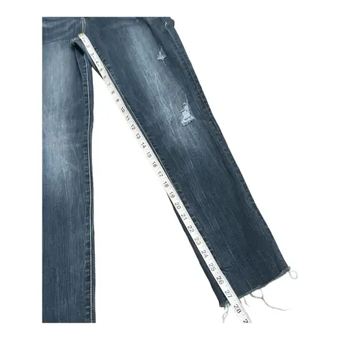 Dear John Straight Light Distressed Raw Hem Blue Denim Jeans Women’s Size 28