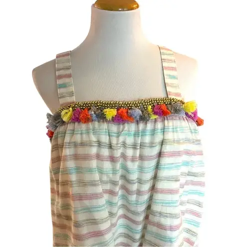 Honey Punch Honey‎ Punch Tassel and Stripe Tank Boho Beach Tassel Size Large