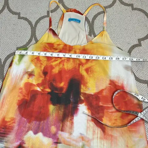 Alice + Olivia  2 piece skirt set Leah long slit maxi skirt Loma top Sunset Blur