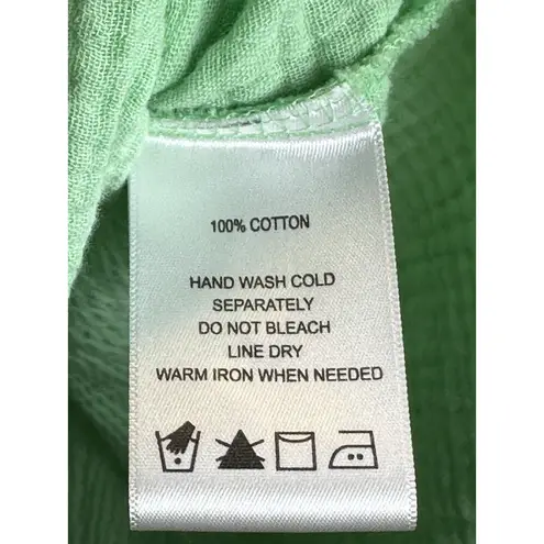 Foxcroft Top Womens Size 22 Relaxed Aloe Green Gauzy 100% Cotton Button up Shirt