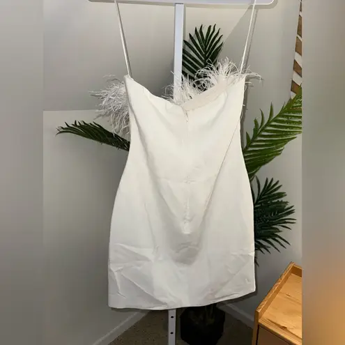 Likely Katy White Feather Mini Dress 8