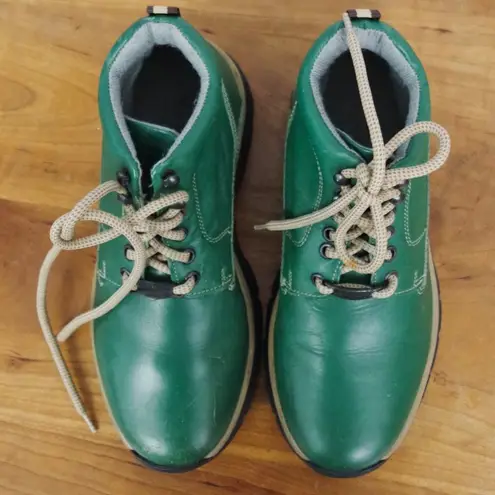 Pepe Jeans Ladies' London Green Leather Ankle Boots US 8 EU 38