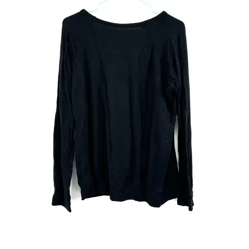 i Jeans by Buffalo Size XL Long Sleeve‎ Top Shirt Blouse Black Chien Dog Print