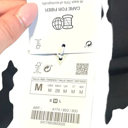 ZARA NWT  Black Turtleneck Knit Midi Dress Size Medium Classic