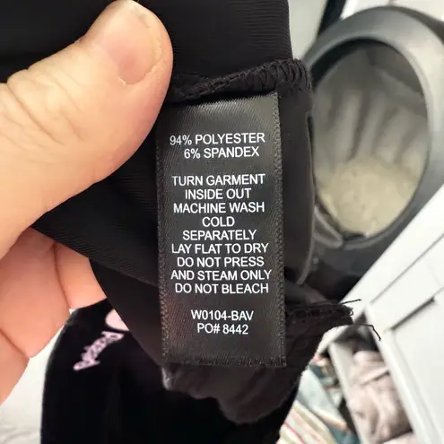 Betabrand Women’s Medium Velvet Velour Black Bootcut Yoga Pants Dress Pants