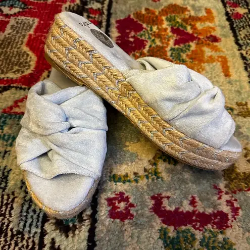 Nalho Women's Sai Vegan Suede Yoga Mat Espadrilles Platform Sandals Size 8 Blue