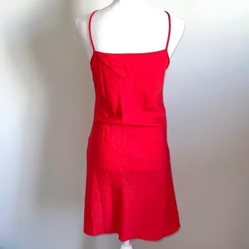 Strawberry Dream Silk Blend Slip Dress Red