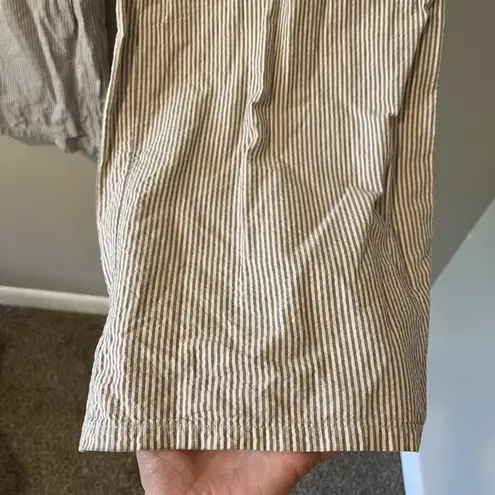 saturday sunday anthropologie pants M Striped 100% Cotton Relaxed Paper Bag M Brown Size M