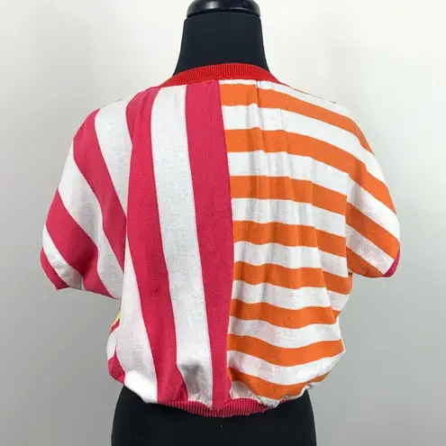 United Colors Of Benetton Stile Benetton Cropped Colorful Abstract Sweater Top