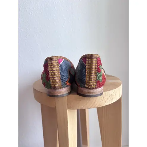 Handmade Womens Kilim Loafer Turkish Wool Rug Shoes Great Condition US 8