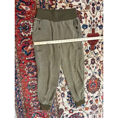 Maeve by Anthropologie Cargo Jogger Pants Olive Green Pull-On Cotton Blend